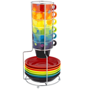 Pylones Espresso Cups & Saucer Stack