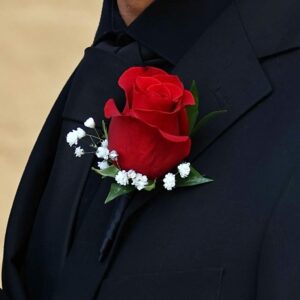 Scarlet Charm Boutonniere