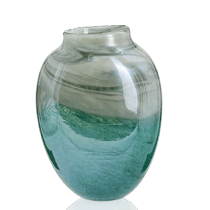 10" Aqua Glass Vase