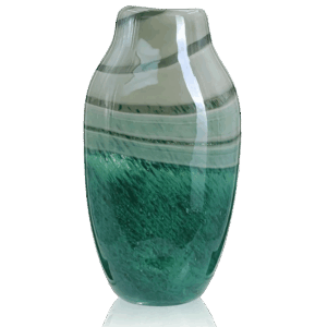 14" Aqua Glass Vase