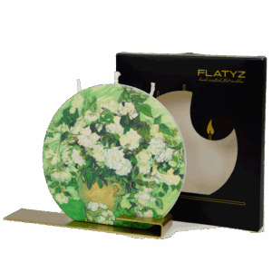 Flatyz Candle - Vincent Van Gogh - Still Life Vase with Pink Roses