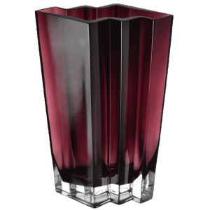 Barski 11" Amethyst Chevron Vase | Decorative Art Glass Vase