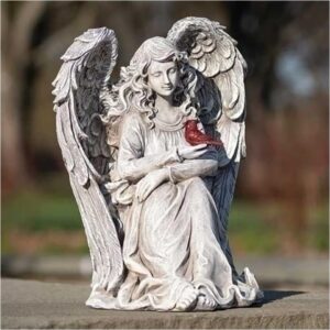 Angel Holding Cardinal Memorial Statue